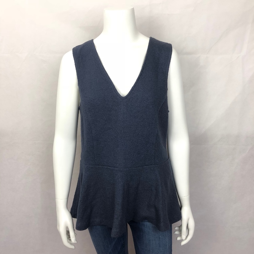 ❤️Banana Republic Blue Wool Peplum Tank Top 10